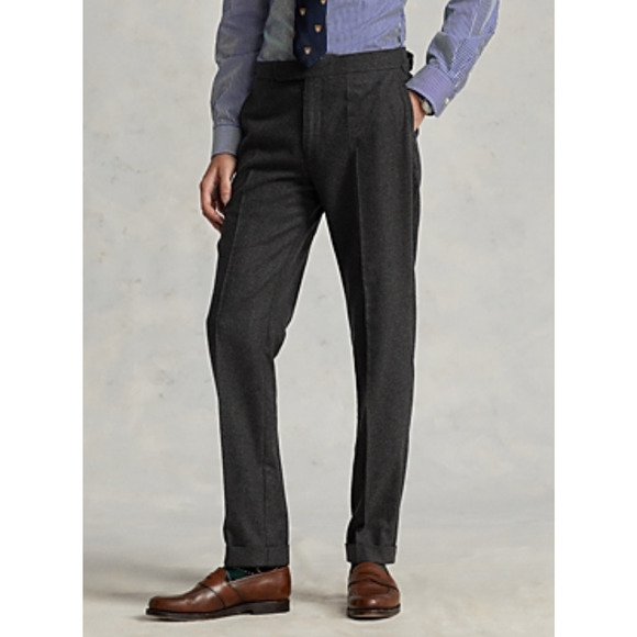 Polo Ralph Lauren Men Wool Flannel Trousers Gray Size 40X34 - Picture 1 of 8